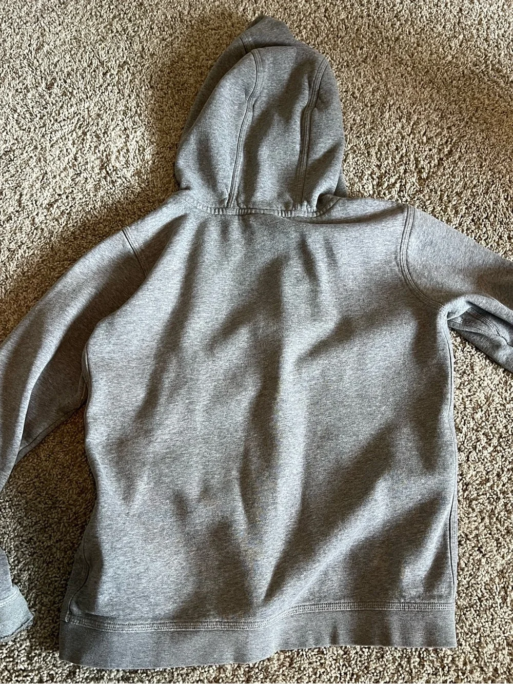 Nike Gray Hooded Pullover Sweatshirt with White Swoosh